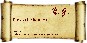 Mácsai György névjegykártya