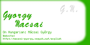 gyorgy macsai business card