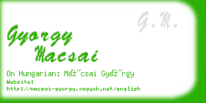 gyorgy macsai business card